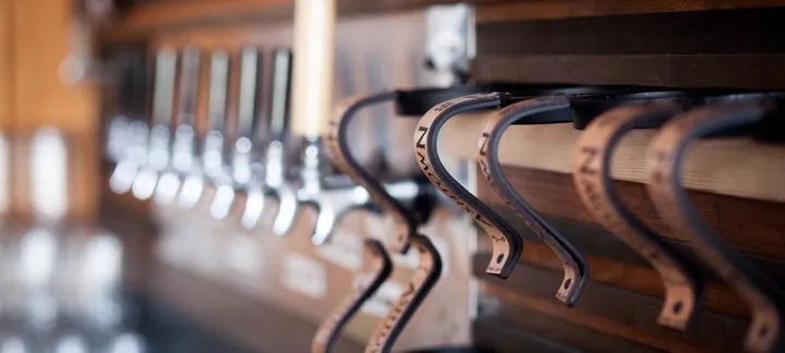 Tap handles along the bar at Ashtown